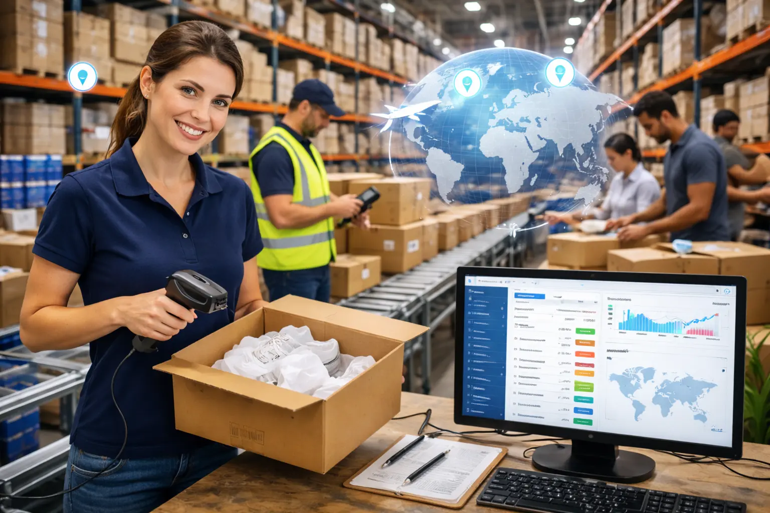 China dropshipping fulfillment center warehouse with organized inventory shelves
