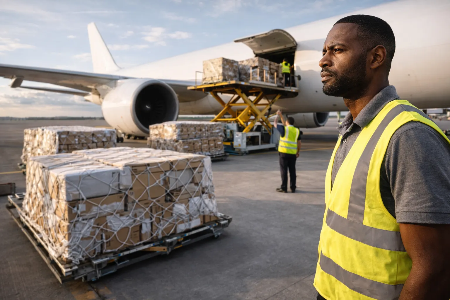 private line shipping infrastructure showing dedicated cargo flights consolidating ecommerce parcels from China for faster