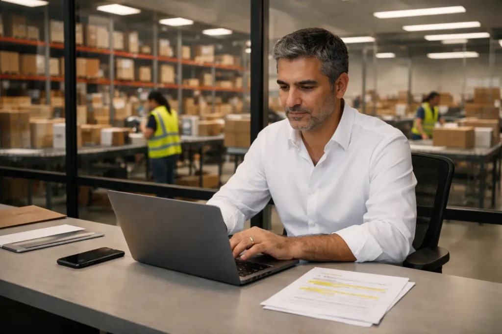 shipping delay solutions showing ecommerce seller managing delayed package with customer communication and response protocol