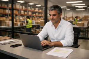 shipping delay solutions showing ecommerce seller managing delayed package with customer communication and response protocol