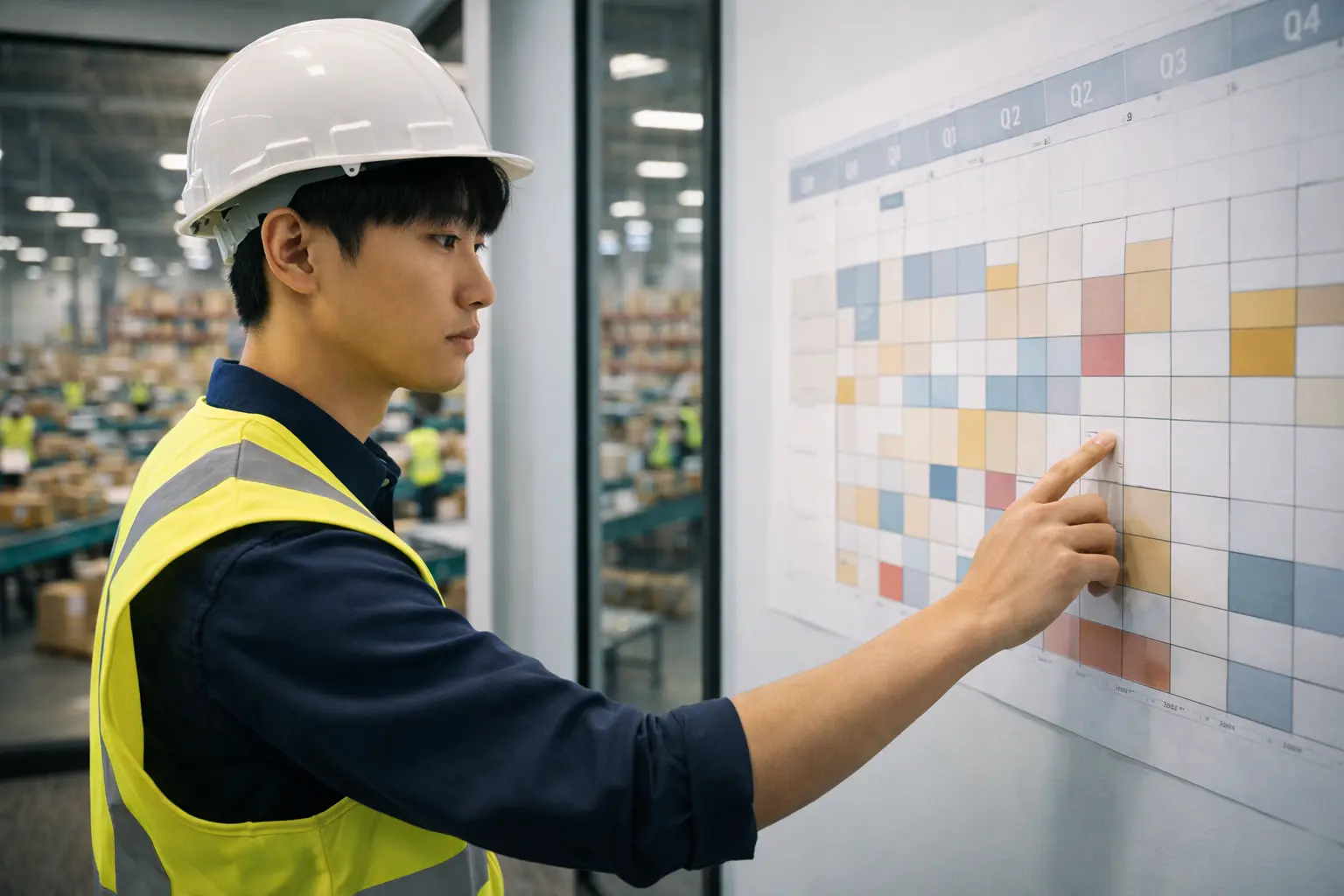 Q4 logistics planning timeline showing ecommerce preparation calendar from January ocean freight booking to November peak