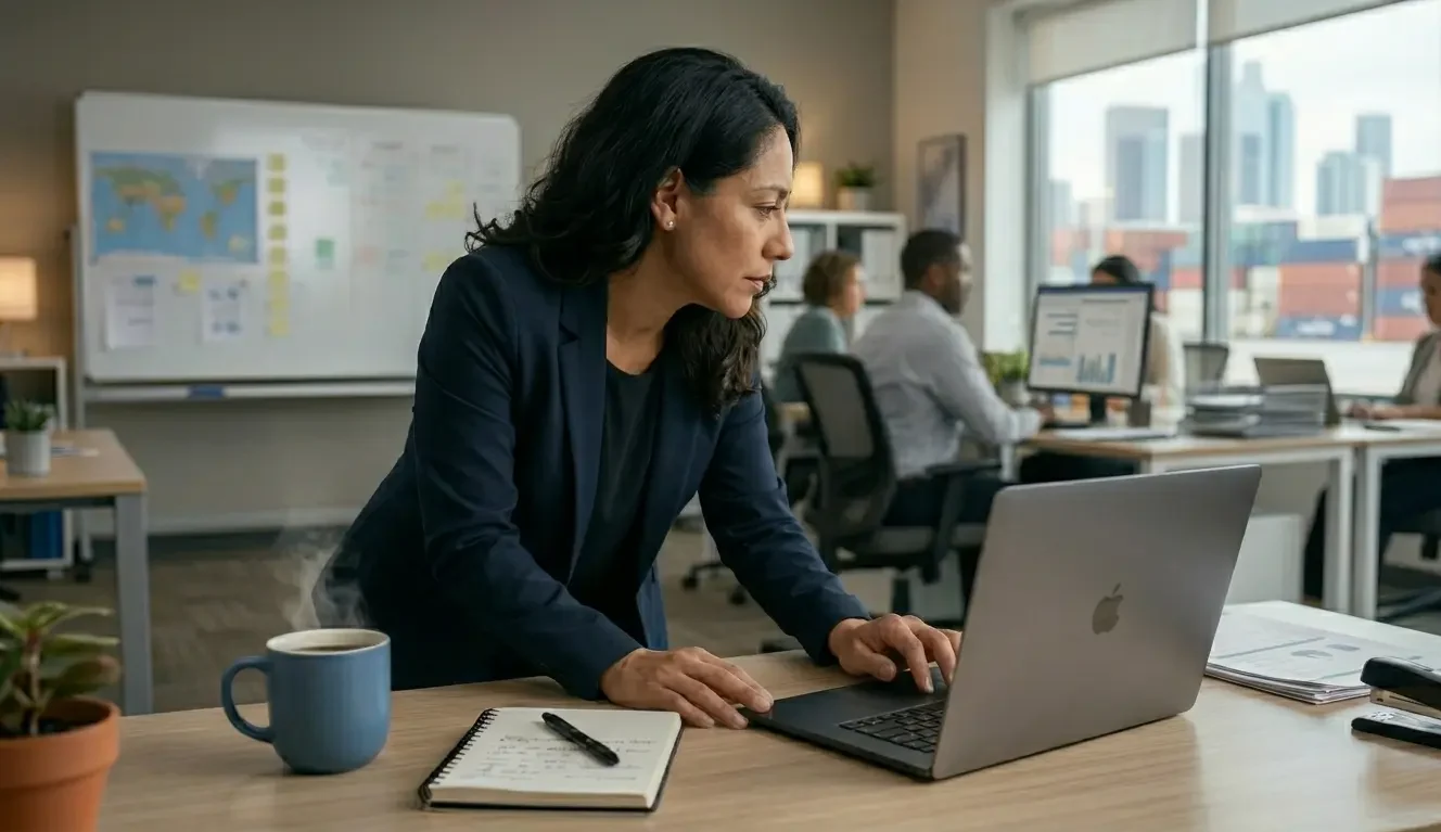 LCL vs FCL freight comparison logistics manager analysing shipping cost data to choose between less than container load options