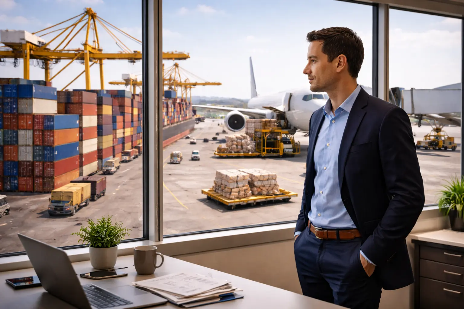 air freight advantages showing fast delivery of ecommerce products from China to USA by cargo aircraft