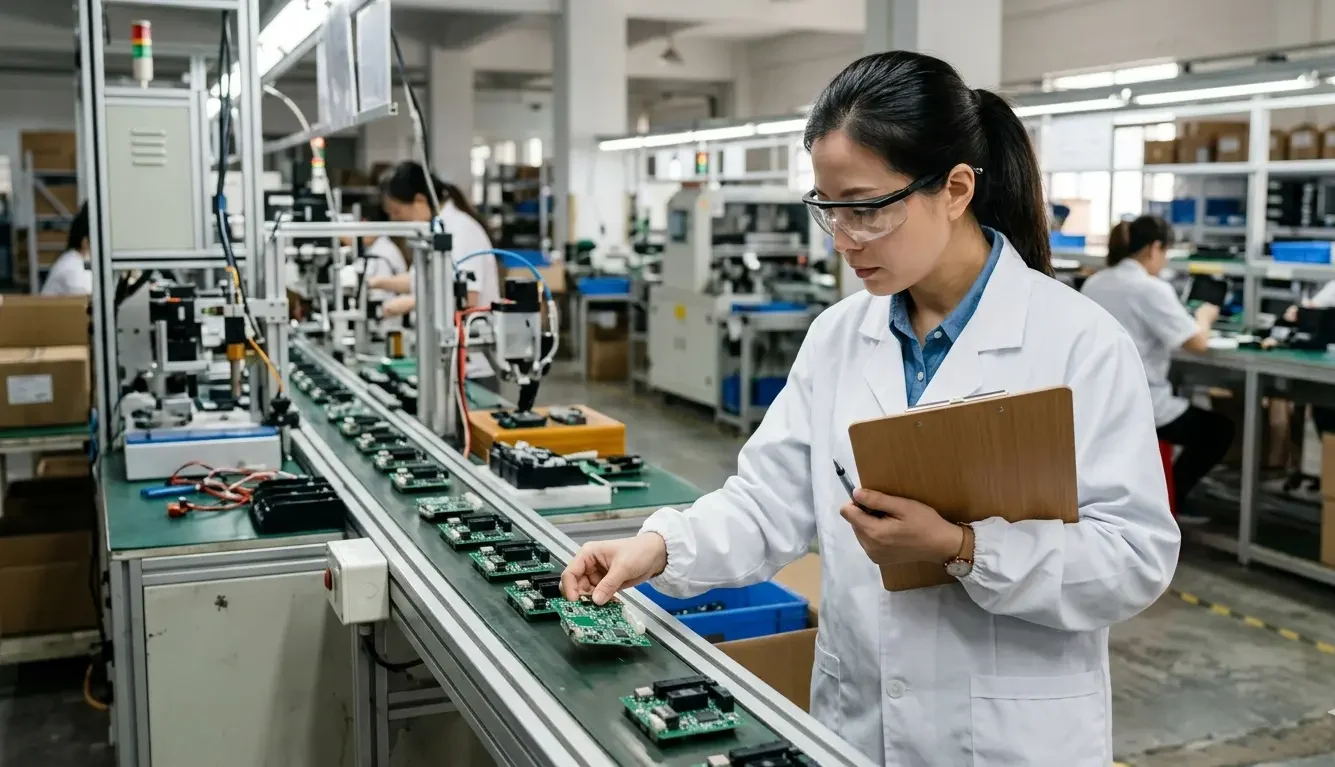 Quality control inspector checking products during China sourcing — essential step for ecommerce brands